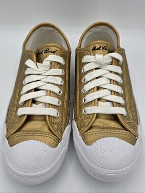 Converse Jack Purcell Gold Metallic Leather Low Top Sneakers Women’s 6.5